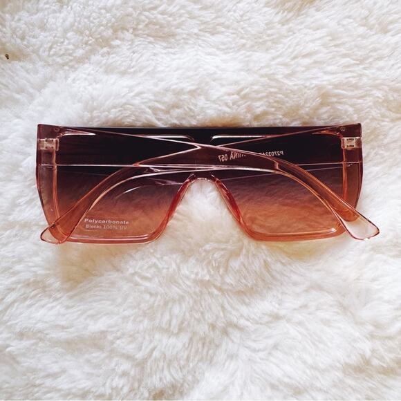 Greta Clear Pink Oversized Statement Sunglasses - Picture 6 of 9